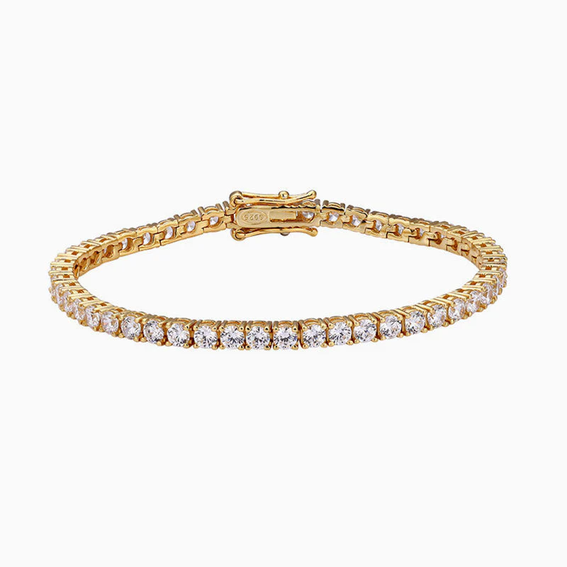 Glittering Sterling Silver 3MM Cubic Zirconia Eternity Tennis Bracelet - Image 2