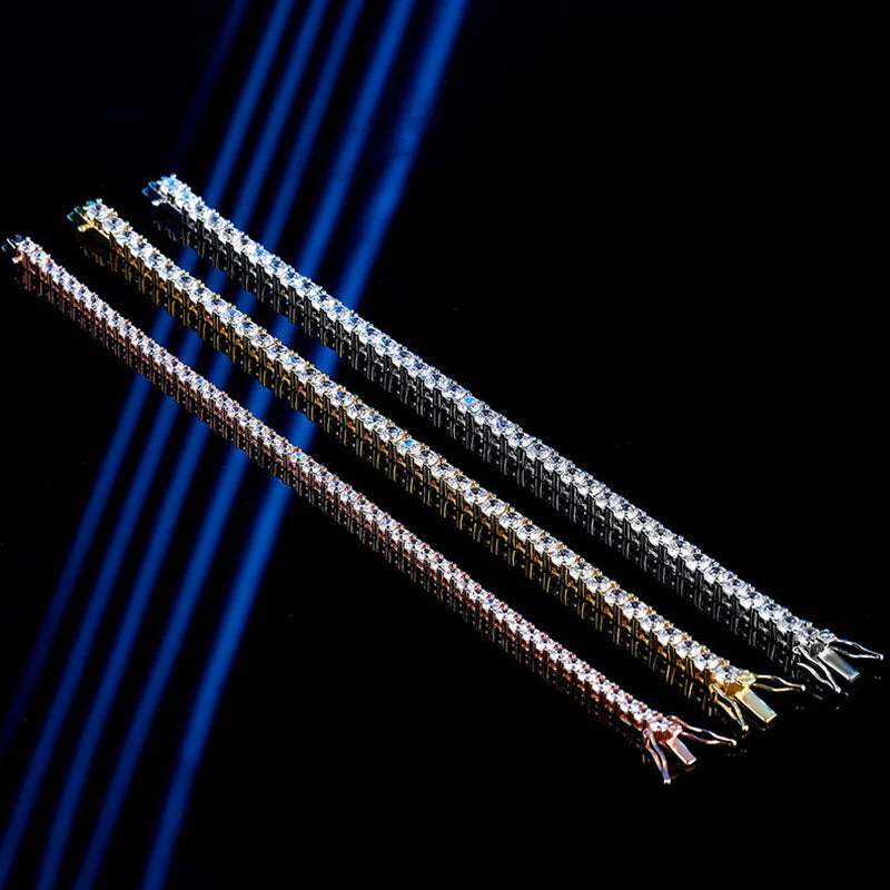 Glittering Sterling Silver 3MM Cubic Zirconia Eternity Tennis Bracelet - Image 4