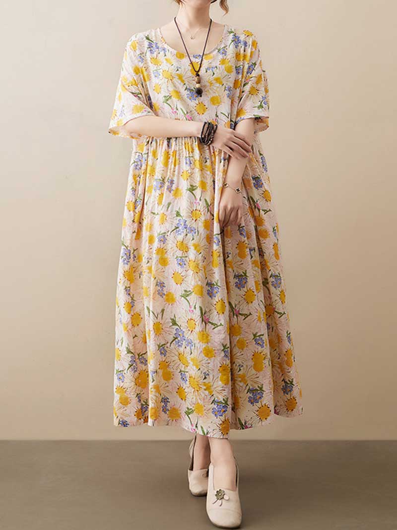 Goddess You Floral Printed Smock Dress - Image 4