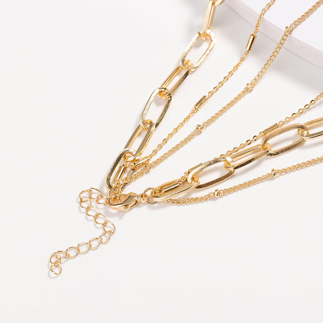 The Boho Holiday Gold Plated Charm Pendant Layered Necklace - Gold - Image 2