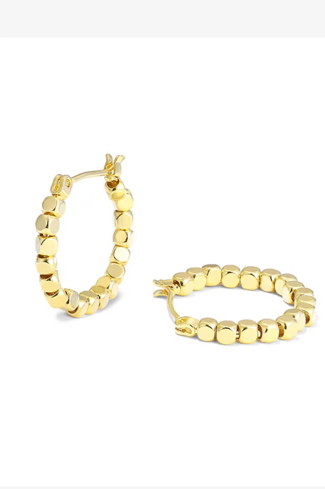 Gold Sugar Cube Hoops - Image 5
