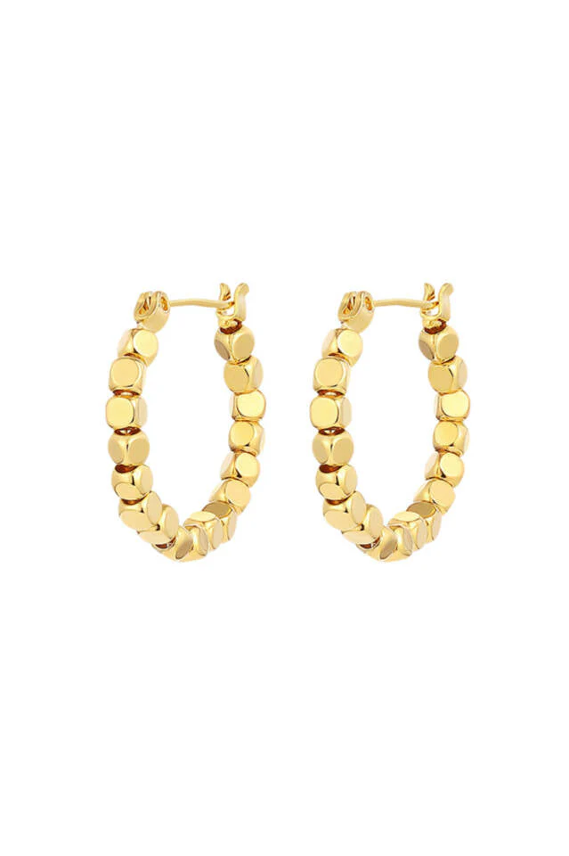 Gold Sugar Cube Hoops - Image 6
