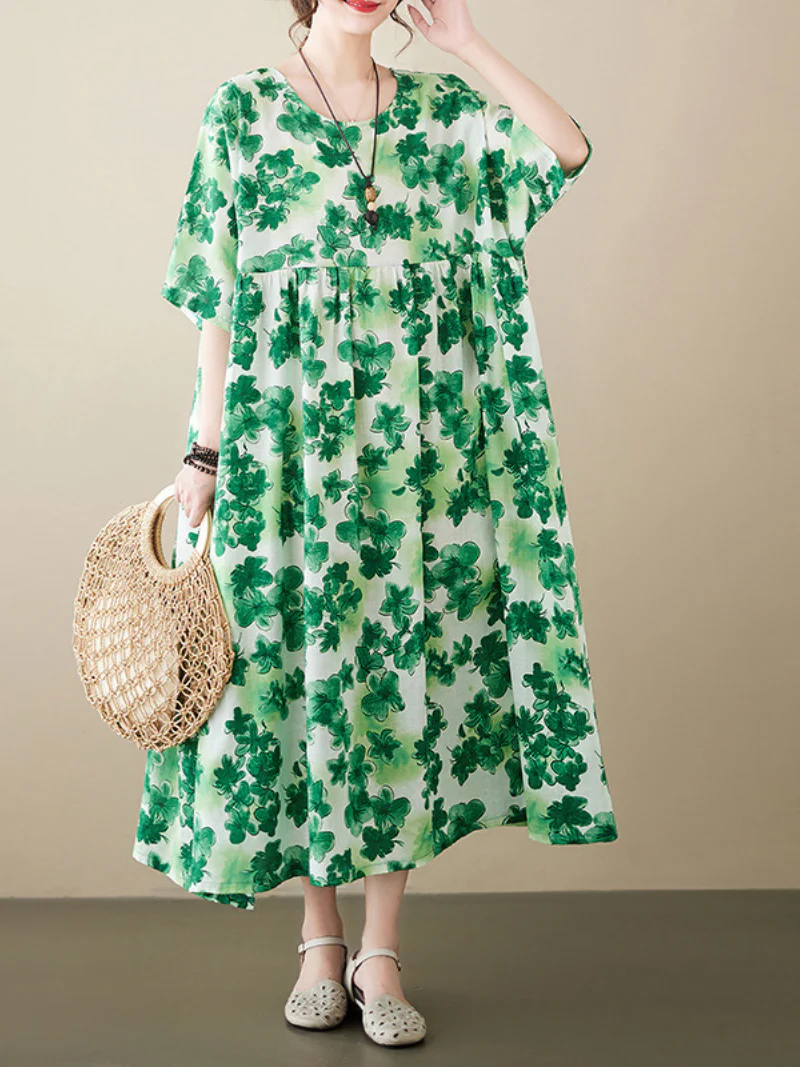 Goodthreads Floral Print Round Neck Smock Dress - Image 3