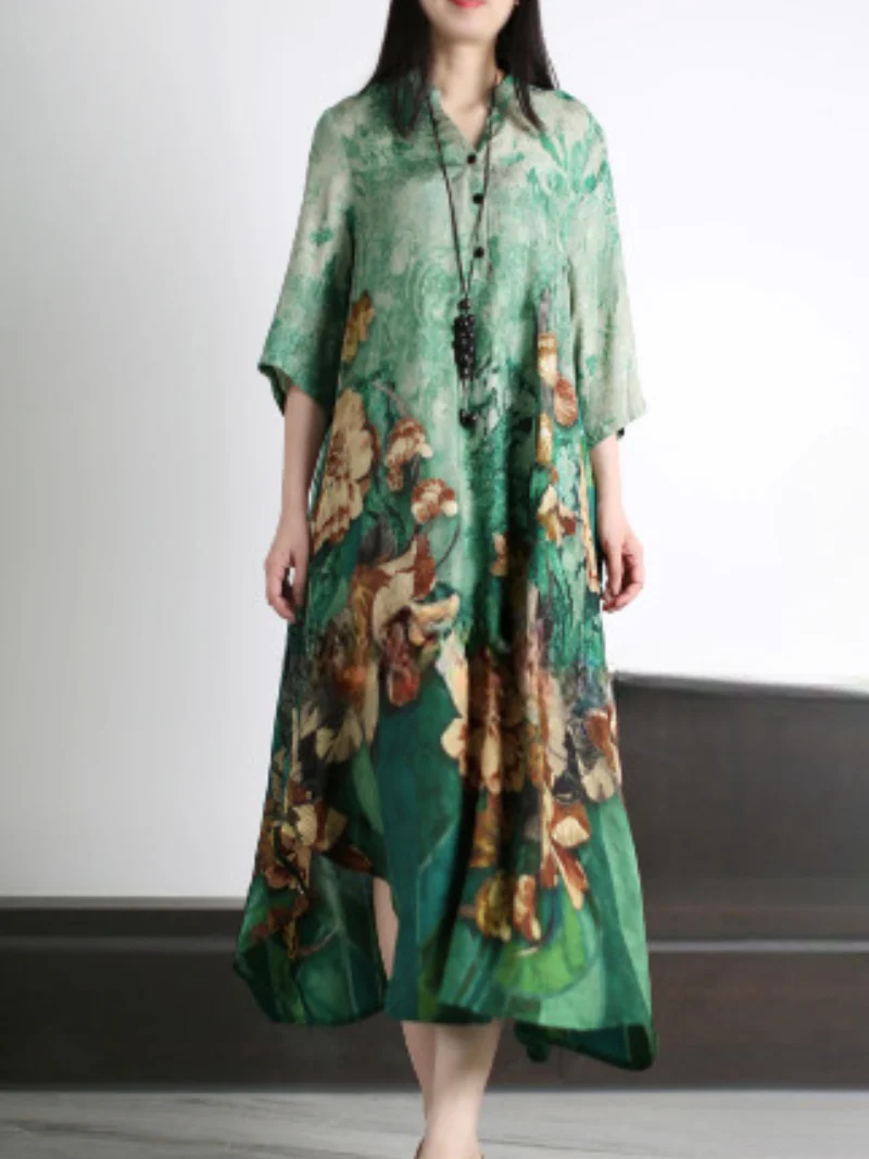 Got My Love Loose V-neck A-line Dress - Image 5