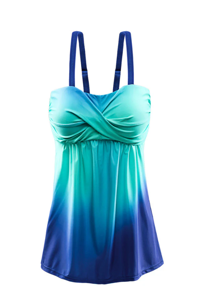 Gradient Color Tummy Control Tankini Set - Image 7