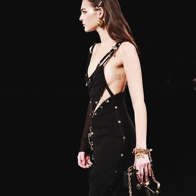 AYAME CLASP PIN HIGH SIDE SLIT MAXI Dress - Image 6