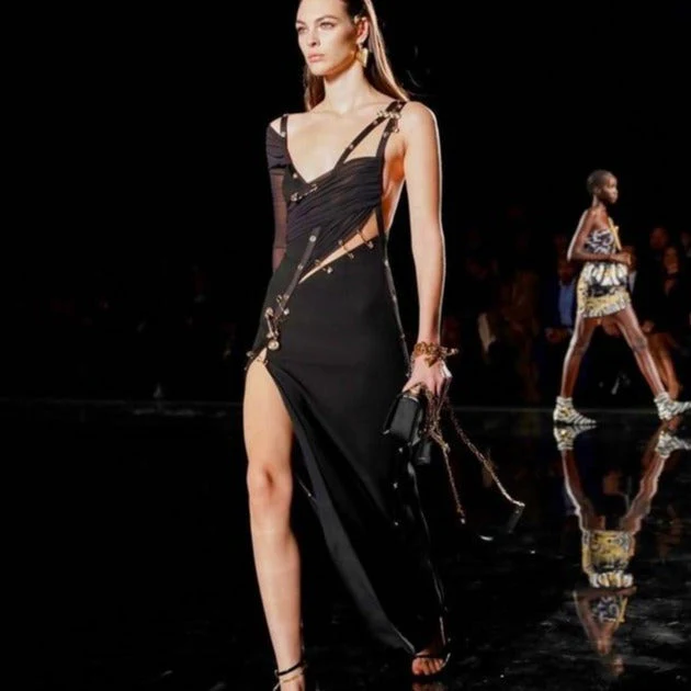 AYAME CLASP PIN HIGH SIDE SLIT MAXI Dress - Image 7