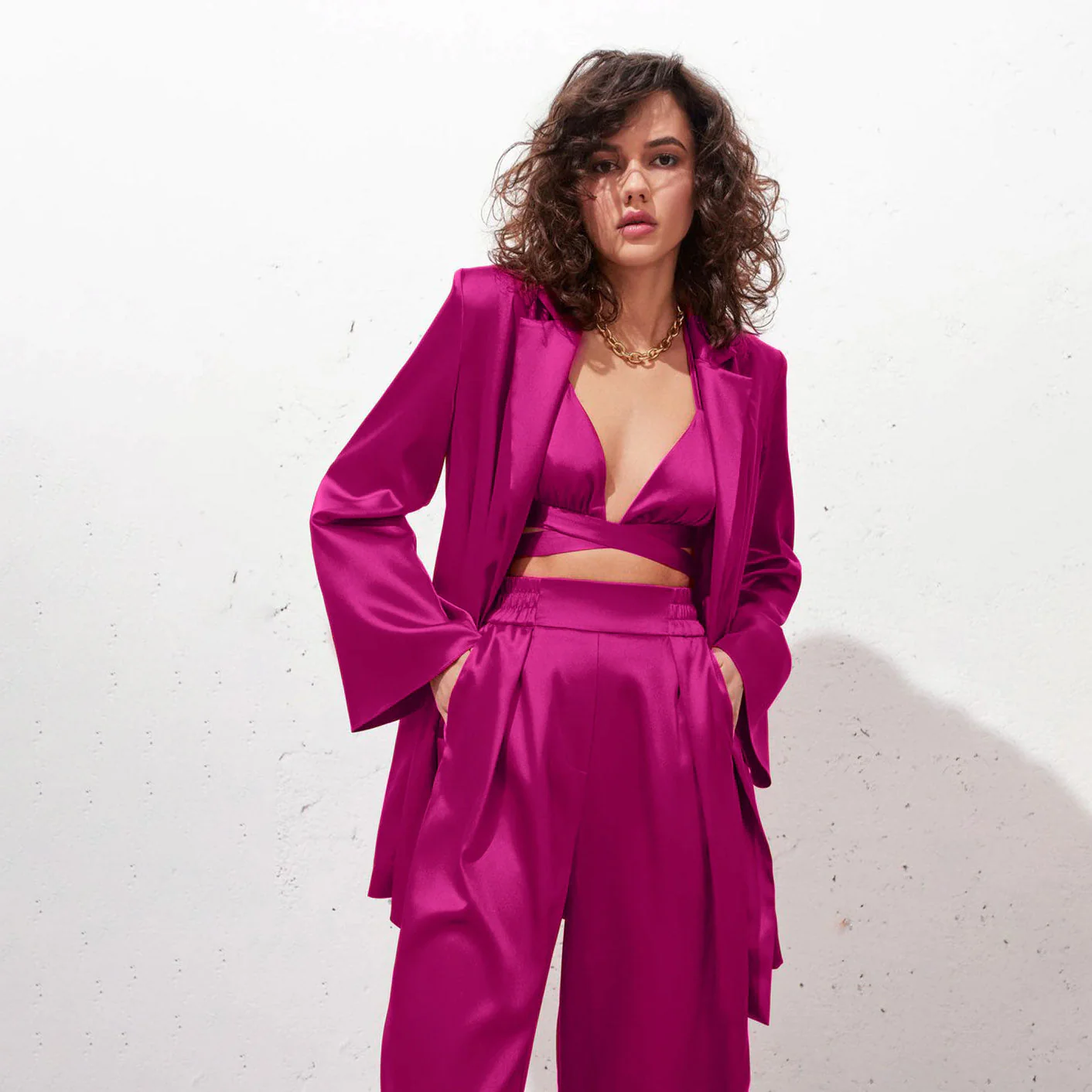 HADE Lace UP TOP PANTS and Blazer SET - Image 2