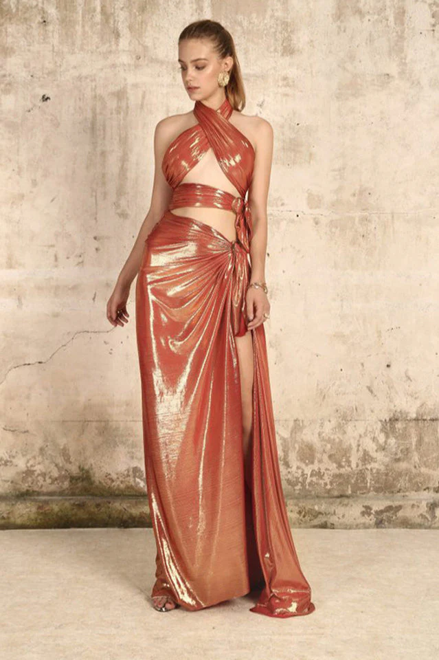 Halter Neck Cut Out Maxi Dress - Image 6
