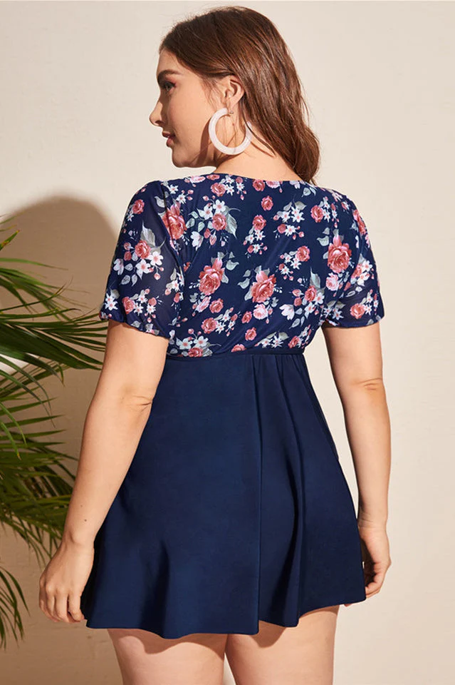 Floral Print Swim Dress With Shorts - Image 7