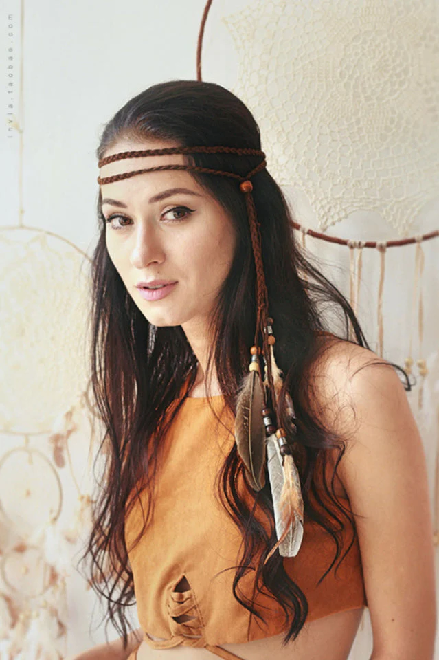 Handmade Bohemian Feather Headband - Image 2