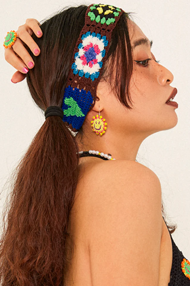 Handmade Smile Pattern Knit Headband - Image 4