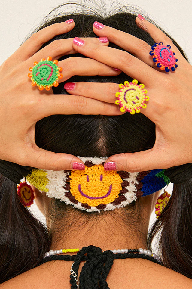 Handmade Smile Pattern Knit Headband - Image 5