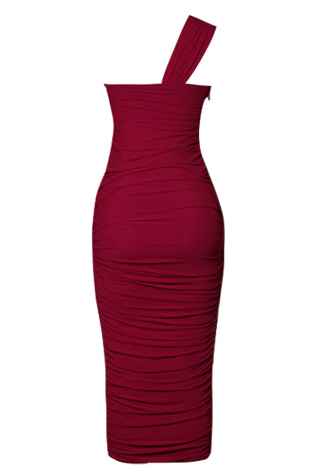 Hanma One Shoulder Pencil Midi Dress - Image 17