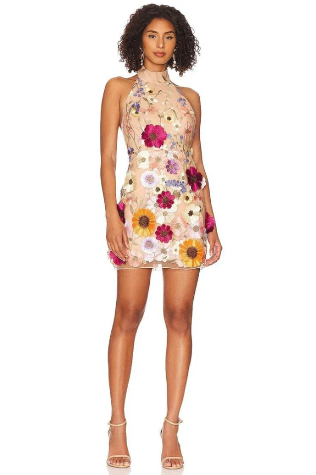 Hariet 3D Floral Embroidered Dress - Image 3