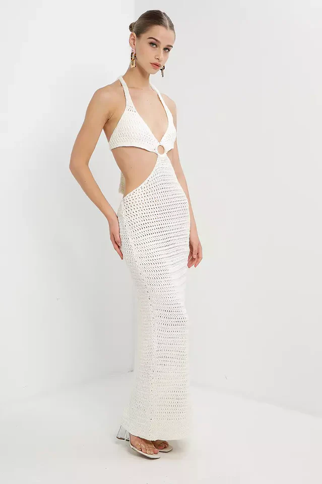 Haven Crochet Maxi Cover Up Dress - Image 4