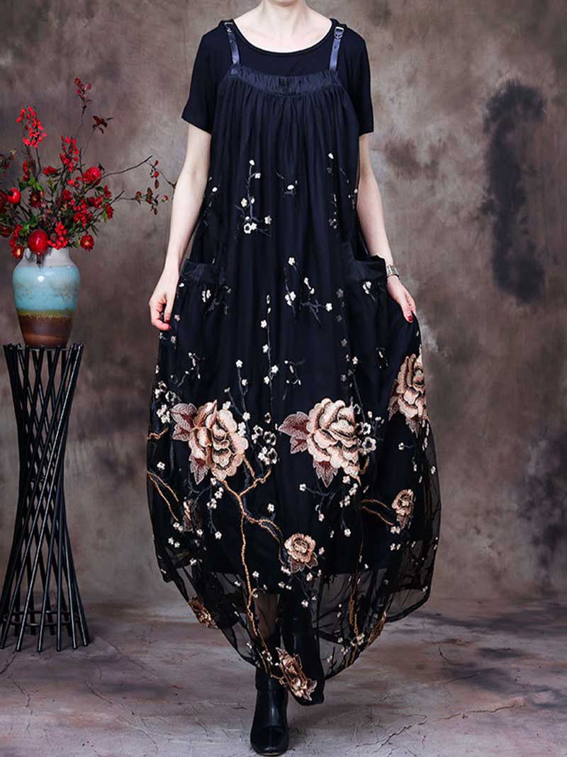Here's looking Printed Floral Maxi Salopette Dress - Image 2
