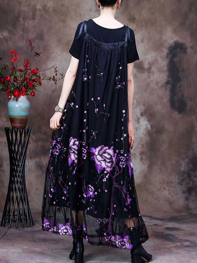 Here's looking Printed Floral Maxi Salopette Dress - Image 3