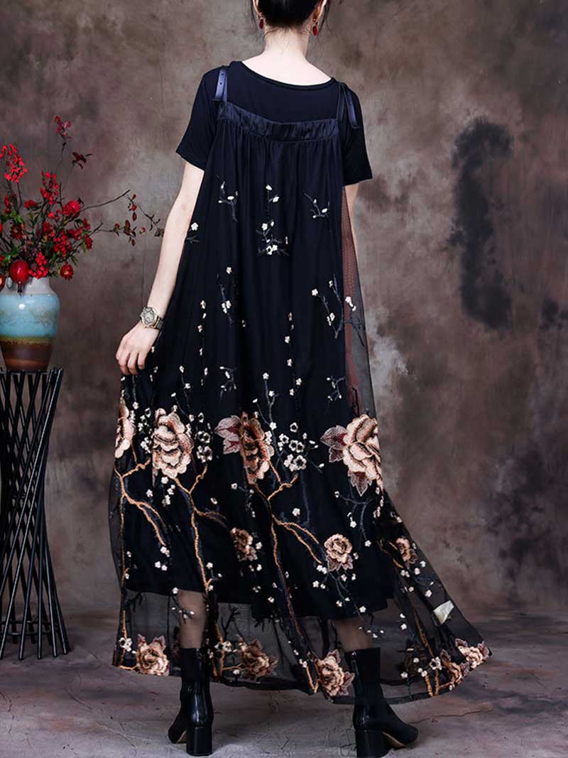 Here's looking Printed Floral Maxi Salopette Dress - Image 4