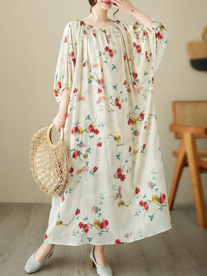 Here's Looking Printed Loose A-Line Dress - Image 5