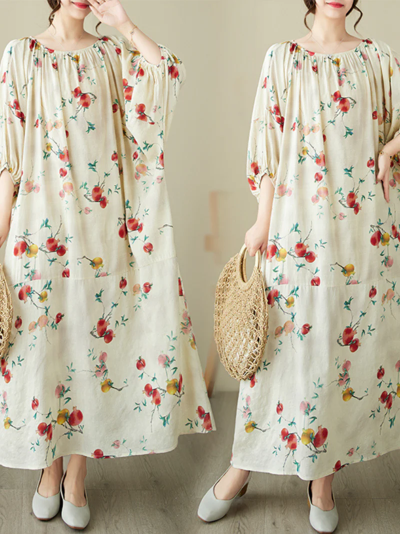 Here's Looking Printed Loose A-Line Dress - Image 6
