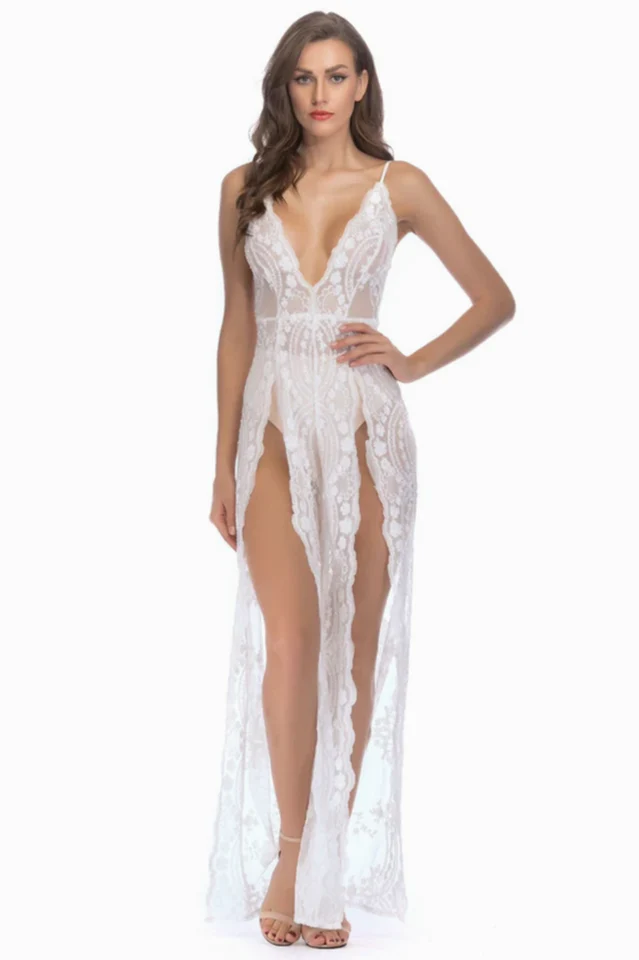 High Slit Backless Boho Cocktail Gown - Image 14