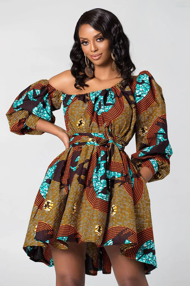 High Waist Boho Print Summer Dress - Image 10