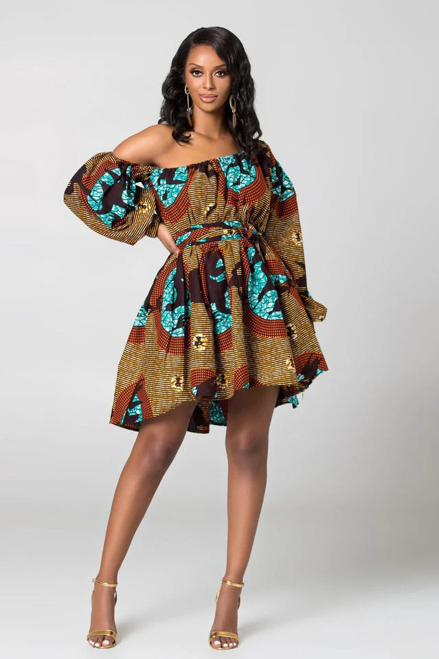 High Waist Boho Print Summer Dress - Image 12