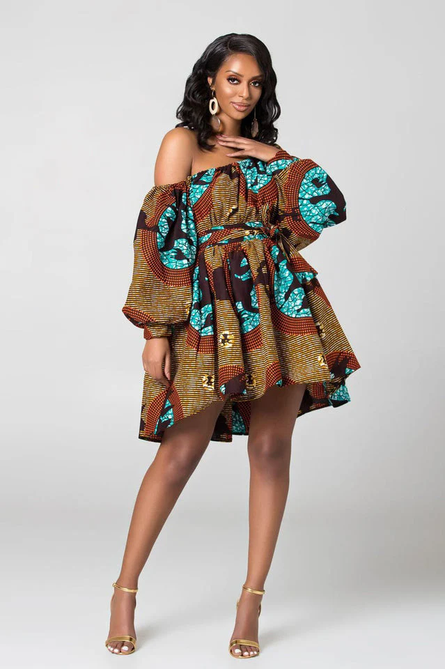 High Waist Boho Print Summer Dress - Image 13