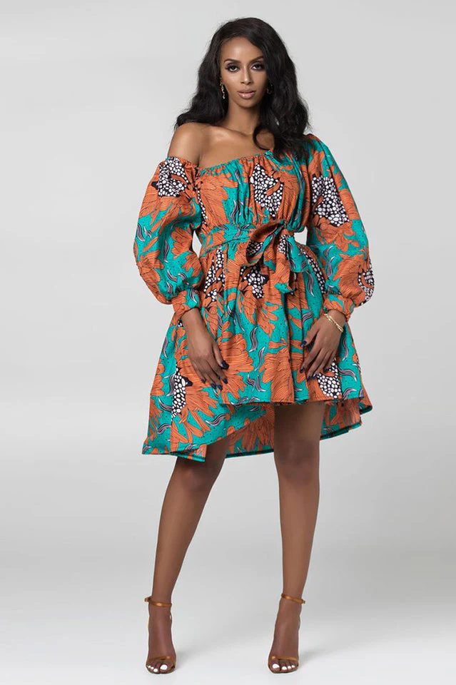 High Waist Boho Print Summer Dress - Image 15