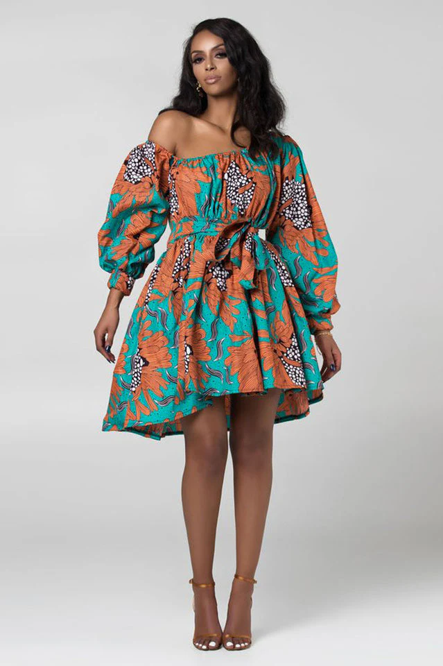 High Waist Boho Print Summer Dress - Image 16