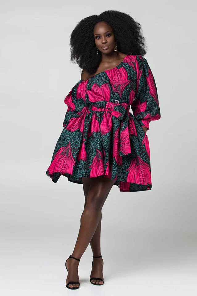 High Waist Boho Print Summer Dress - Image 17
