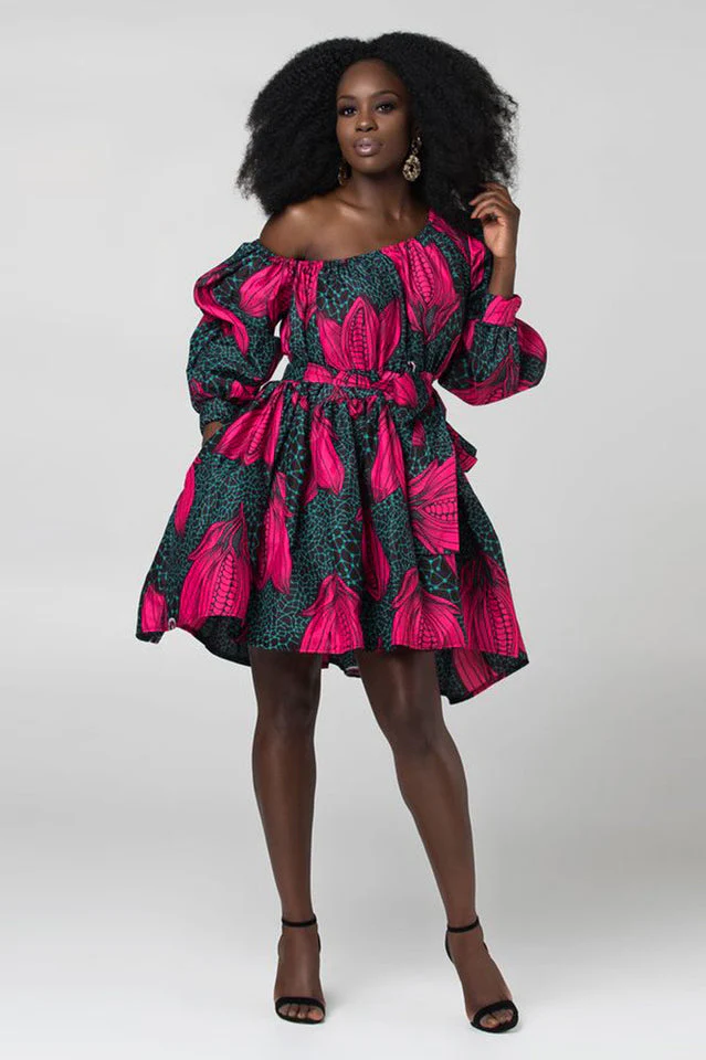 High Waist Boho Print Summer Dress - Image 18