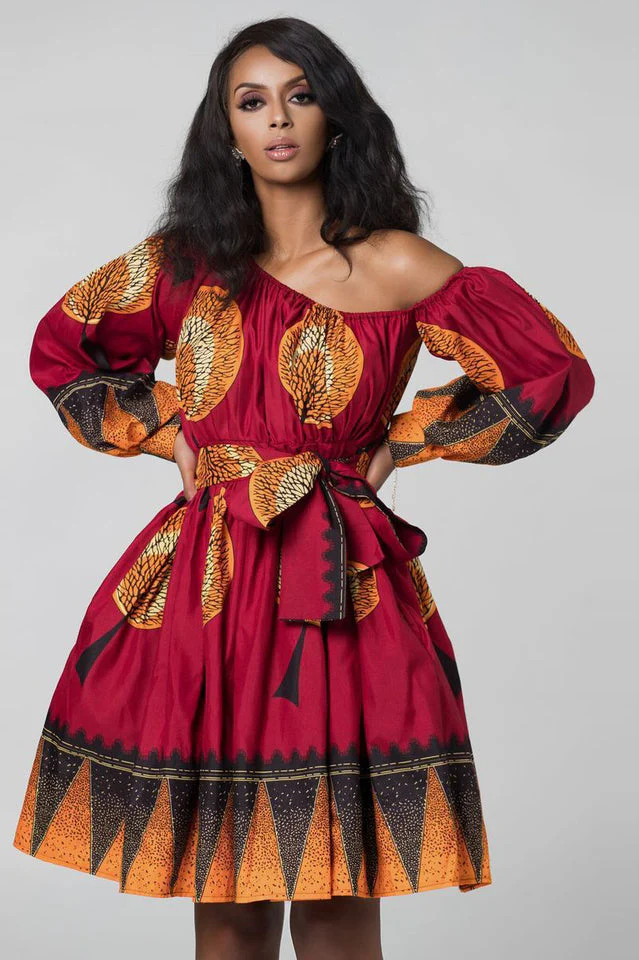 High Waist Boho Print Summer Dress - Image 6