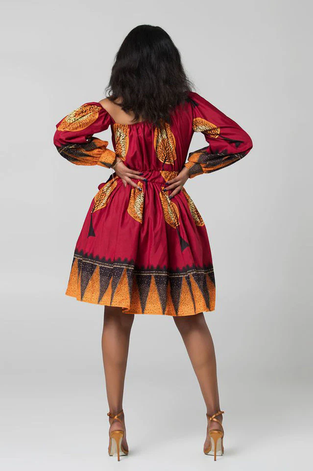 High Waist Boho Print Summer Dress - Image 9