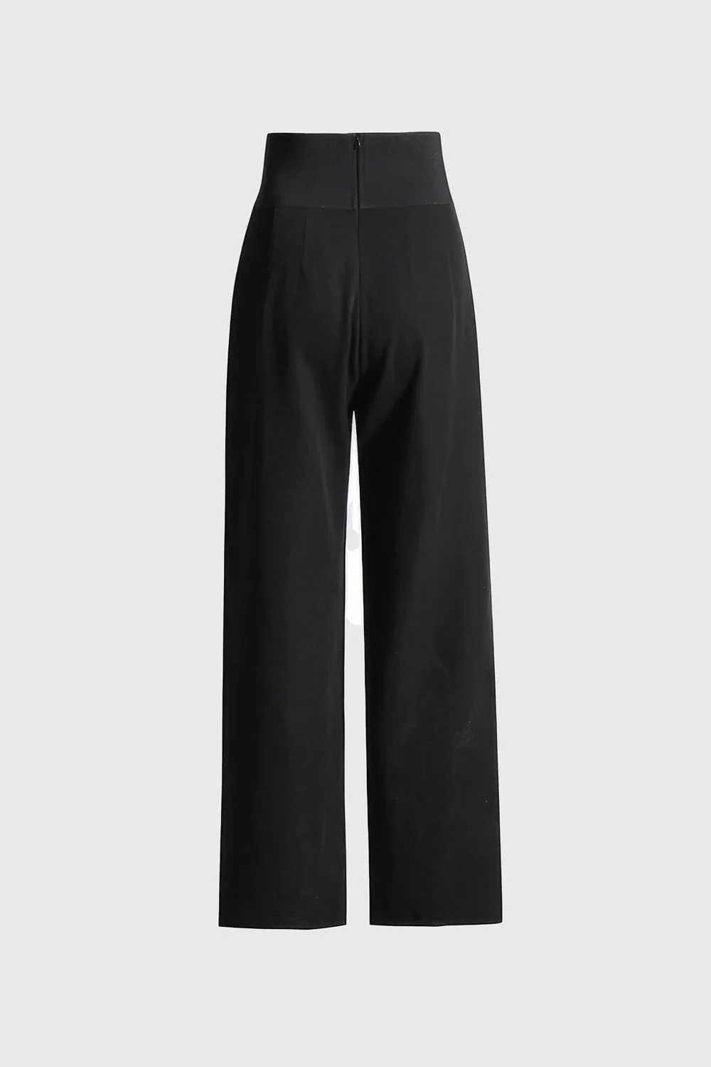 High Waisted Belted Trousers - Black - Image 2