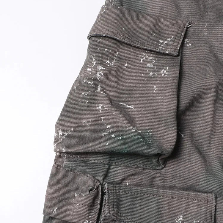 HIGH WaistED CARGO TROUSERS - DARK GREY - Image 10