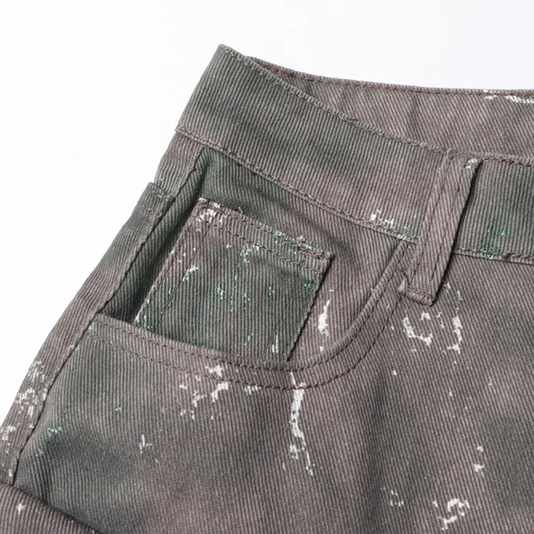 HIGH WaistED CARGO TROUSERS - DARK GREY - Image 5