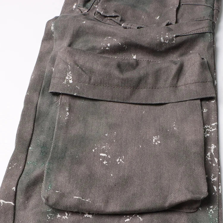 HIGH WaistED CARGO TROUSERS - DARK GREY - Image 9