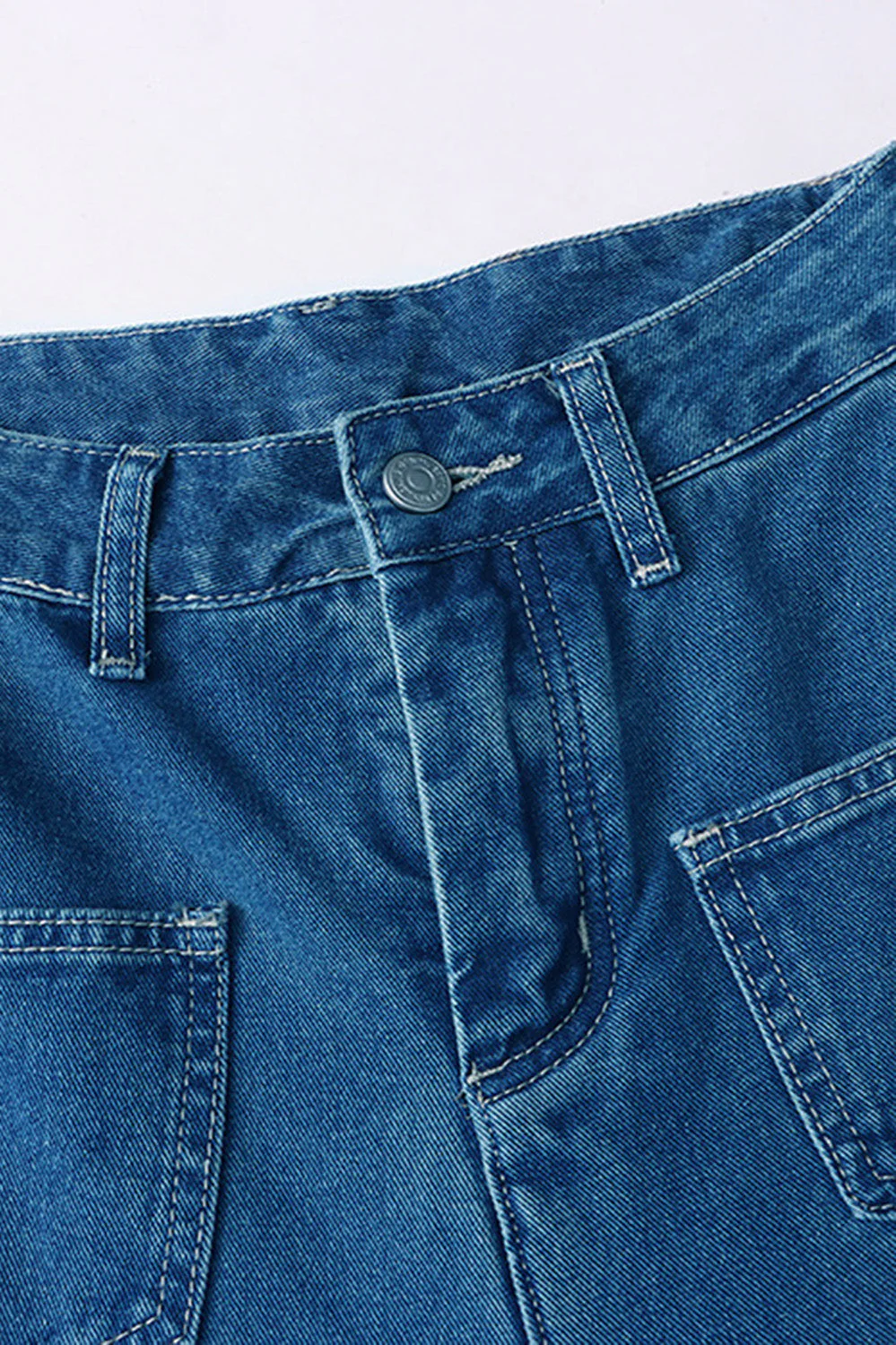 High Waisted Extra Wide Jeans - Blue - Image 2