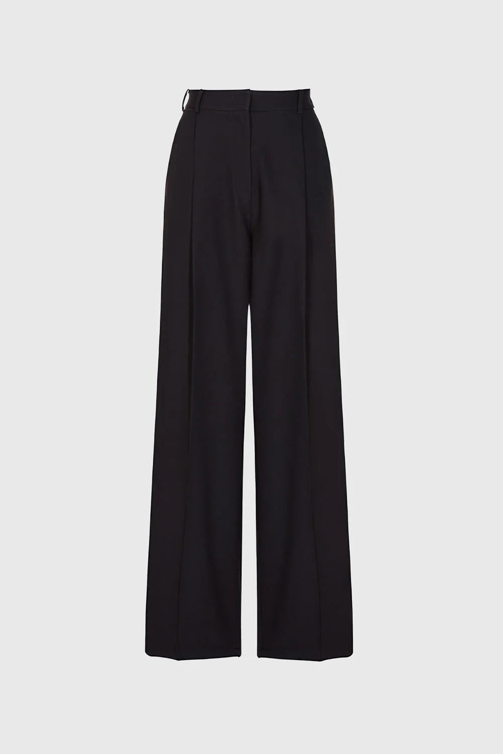 High Waisted Trousers with Topstitching - Black - Image 2