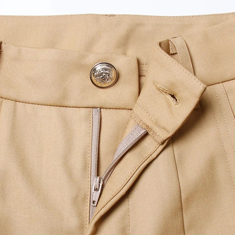 HIGH WaistED WIDE TROUSERS - MUSTARD - Image 10
