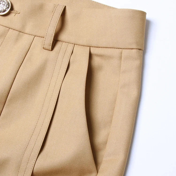 HIGH WaistED WIDE TROUSERS - MUSTARD - Image 4