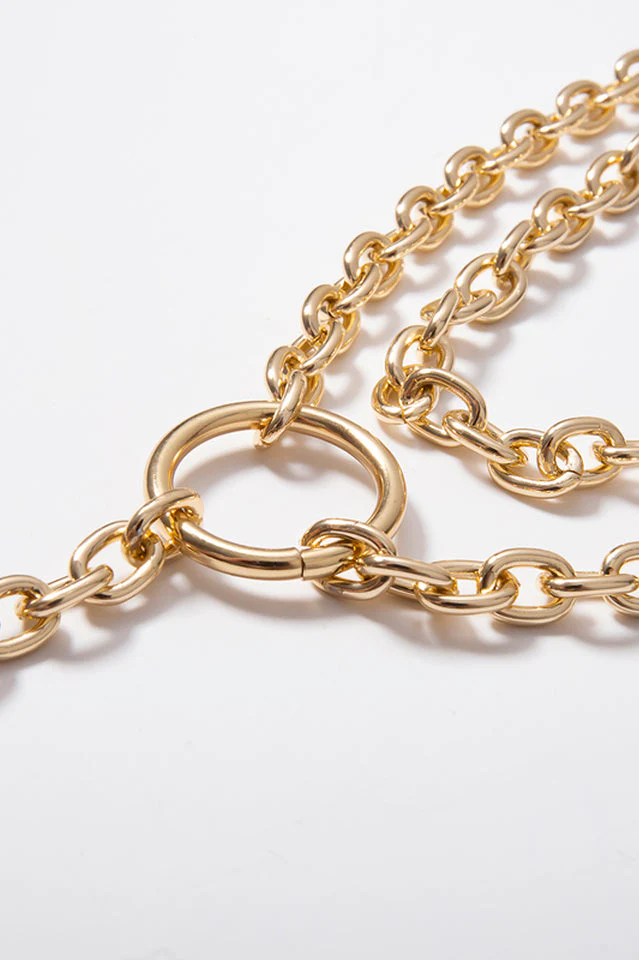 Hip Hop Rock Circle Long Chain Necklace - Image 12