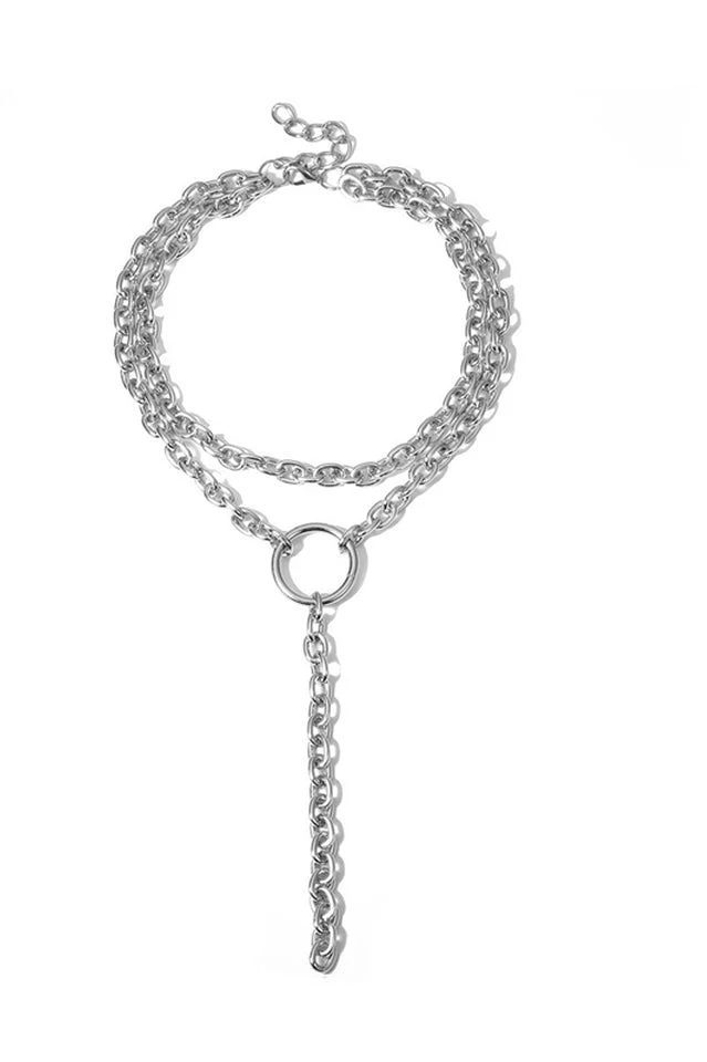 Hip Hop Rock Circle Long Chain Necklace - Image 6