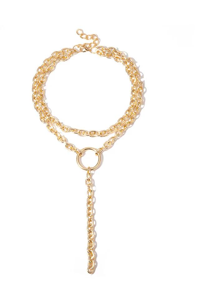 Hip Hop Rock Circle Long Chain Necklace - Image 7