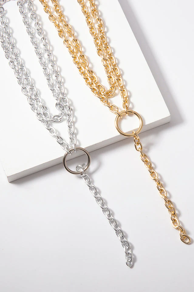 Hip Hop Rock Circle Long Chain Necklace - Image 8