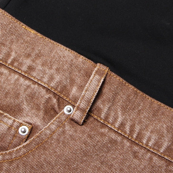 SACHIE KNEES Waist FLARED DENIM PANTS - Image 11