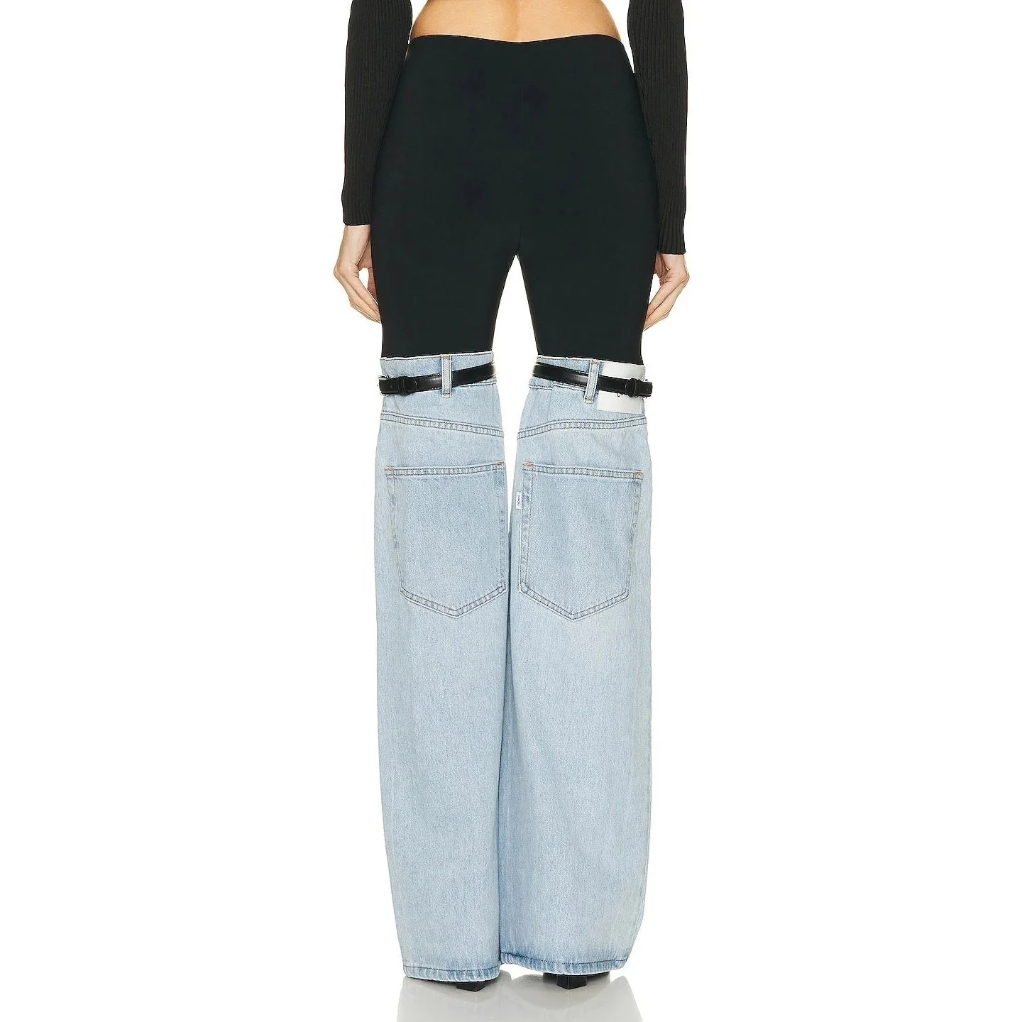 SACHIE KNEES Waist FLARED DENIM PANTS - Image 4