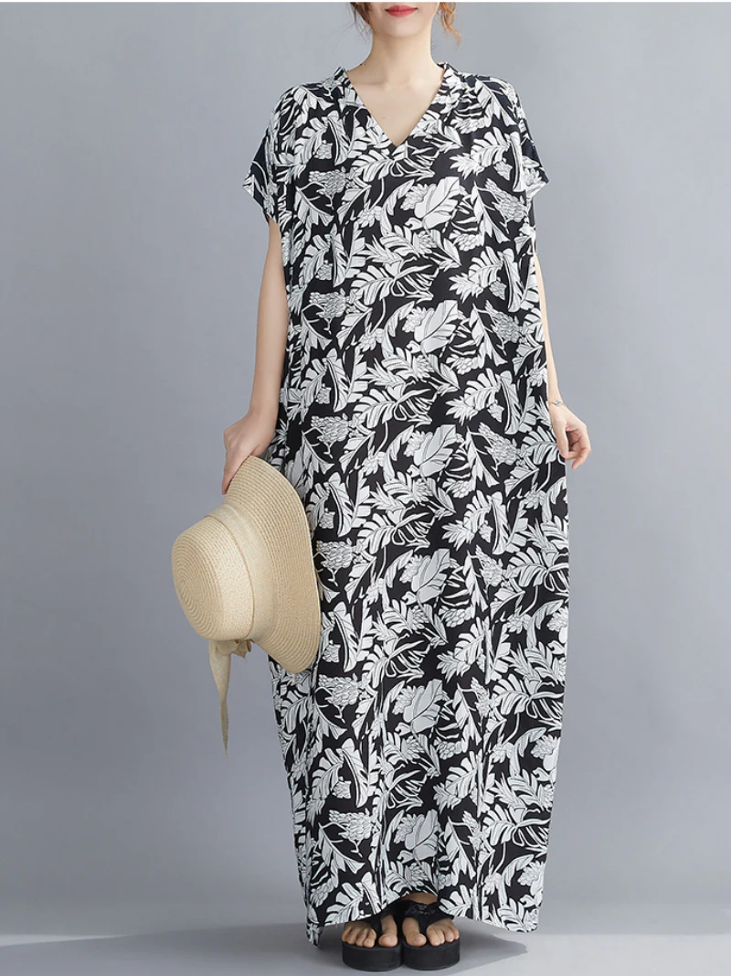 Holding My Hand V-neck Short Sleeves Kaftan Dress - Image 3